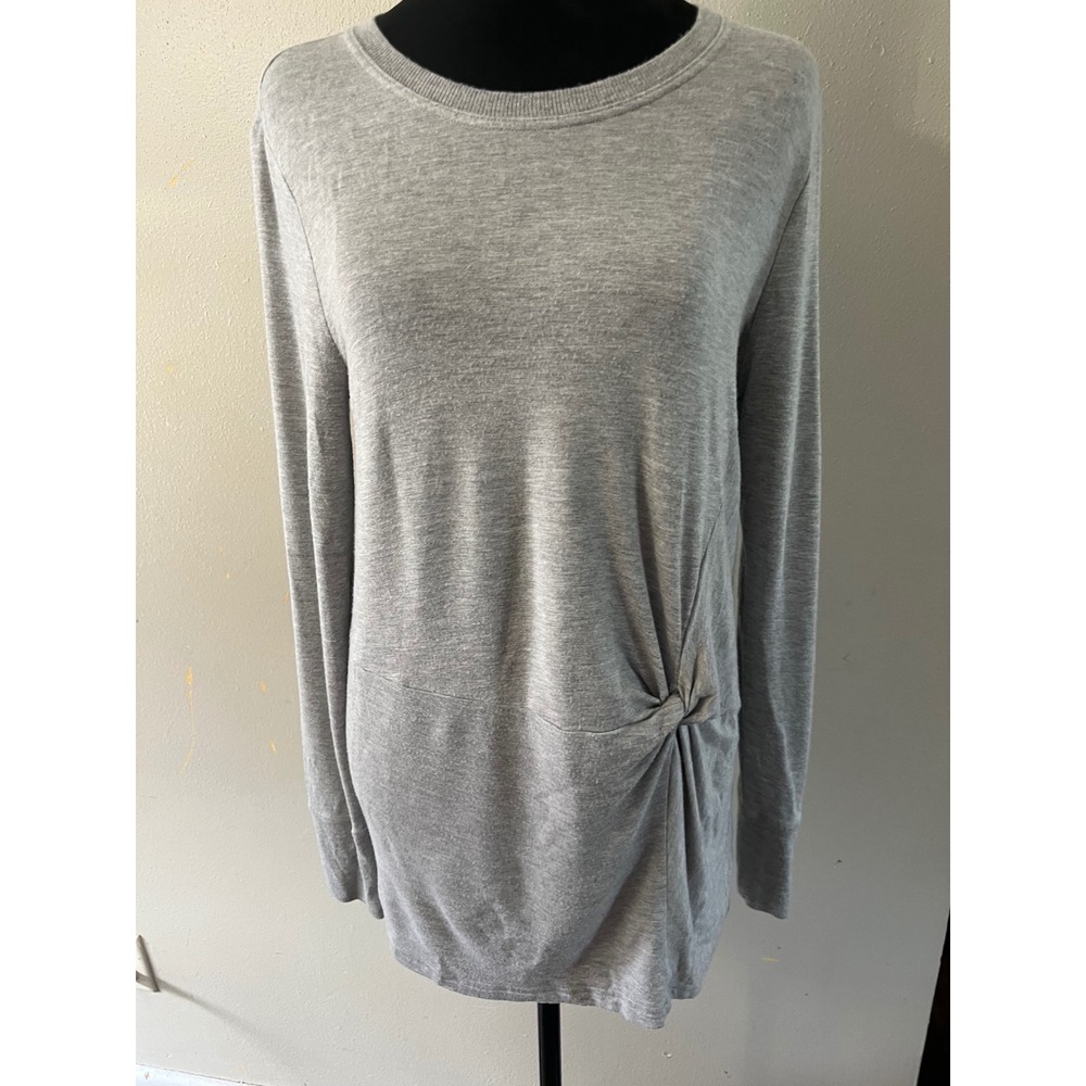 ATHLETA Tunic Top Side Knot Twist Long Sleeve Women S Gray Athleisure